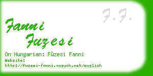 fanni fuzesi business card