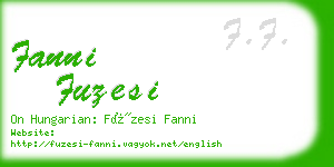 fanni fuzesi business card